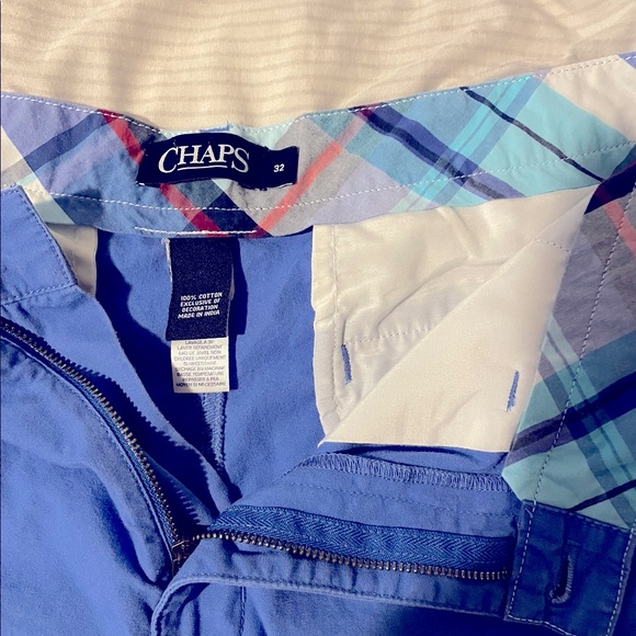 Chaps shorts. Size 32. Blue. Lightly worn. No stains. No tears. - Picture 3 of 3